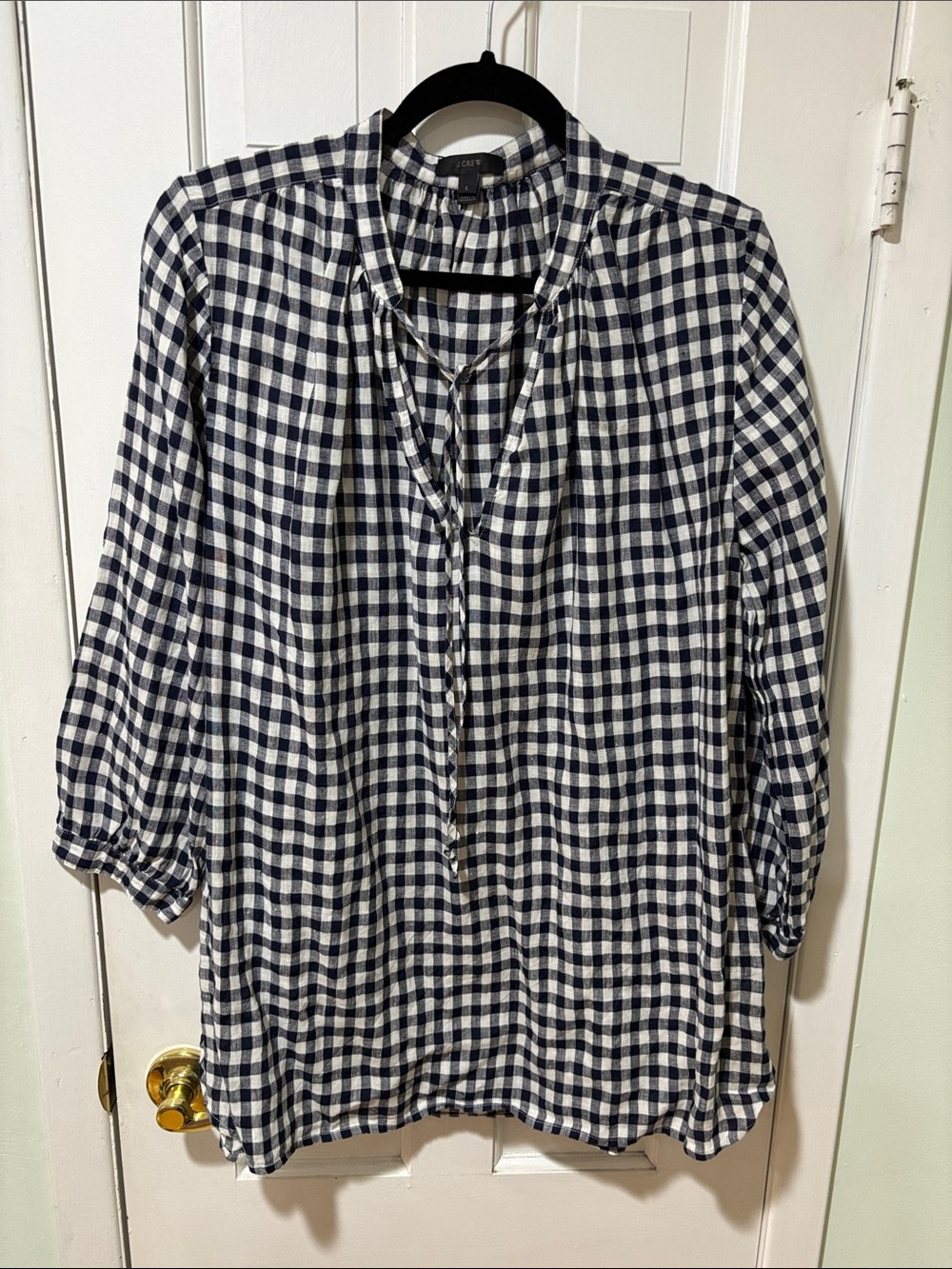 J Crew Gingham Tunic Top